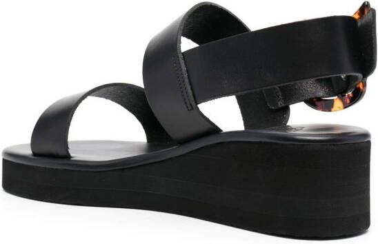 Ancient Greek Sandals wedged double-strap sandals Black