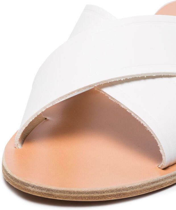 Ancient Greek Sandals White Thais Leather Sandals