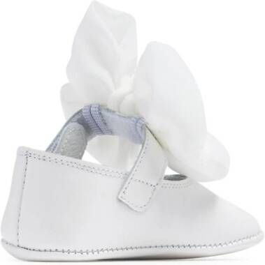 ANDANINES bow-detail leather ballerina shoes White