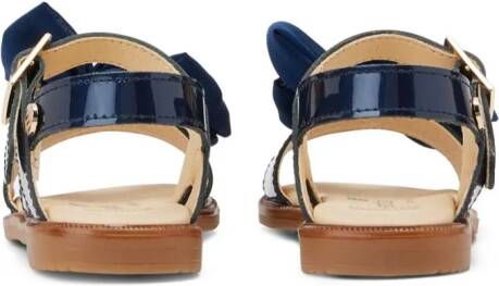 ANDANINES bow-detail leather sandals Blue
