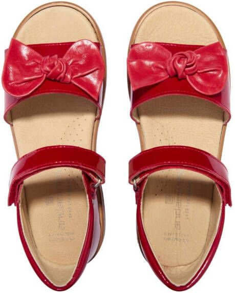 ANDANINES bow-detail leather sandals Red