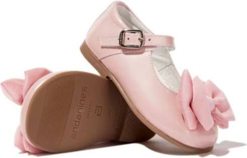 ANDANINES bow-detailing leather ballerina shoes Pink
