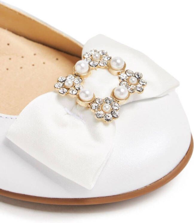 ANDANINES bow-embellished ballerina shoes White