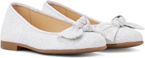 ANDANINES bow-embellished ballerina shoes White
