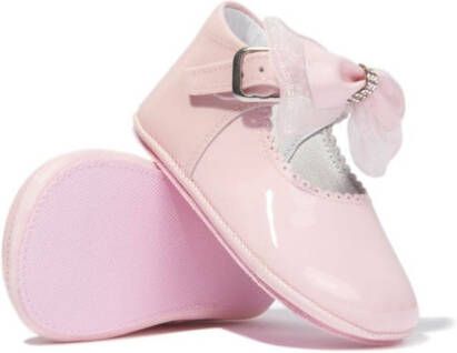 ANDANINES bow-embellished leather ballerina shoes Pink