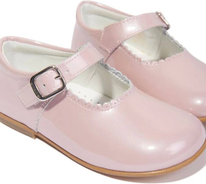 ANDANINES buckled leather ballerina shoes Pink