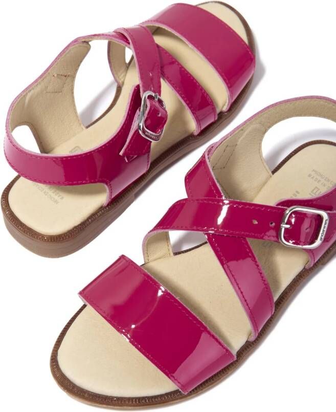ANDANINES cross-straps leather sandals Pink