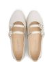 ANDANINES crystal buckle ballerina shoes White - Thumbnail 3