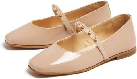 ANDANINES faux-pearl leather ballerina shoes Pink
