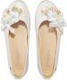 ANDANINES floral-appliqué leather ballerina shoes White - Thumbnail 3