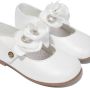 ANDANINES floral-appliqué leather ballerina shoes White - Thumbnail 2