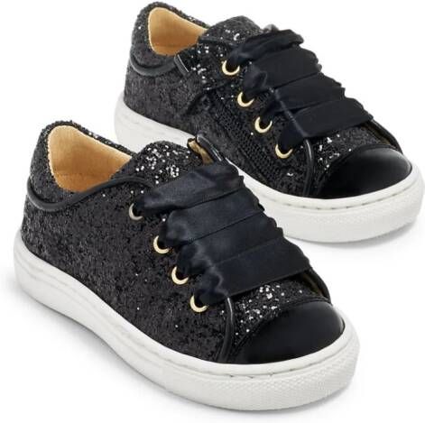 ANDANINES glitter-embellished low-top sneakers Black
