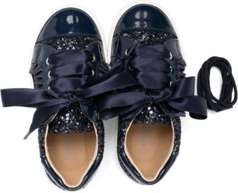 ANDANINES glittery leather sneakers Blue