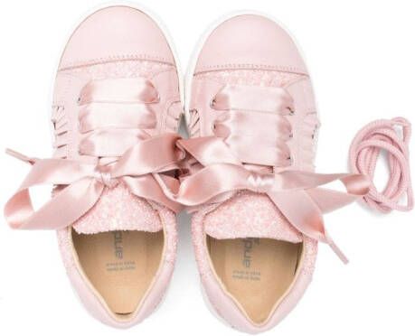 ANDANINES glittery leather sneakers Pink