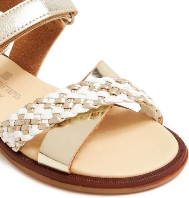 ANDANINES interwoven-strap leather sandals Gold