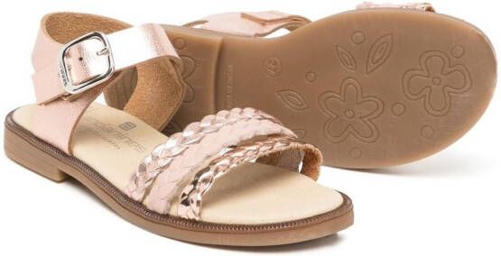 ANDANINES Laura braided-strap sandals Pink