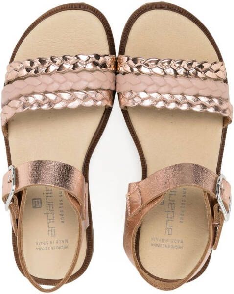 ANDANINES Laura braided-strap sandals Pink