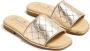 ANDANINES metallic-finish quilted leather sandals Gold - Thumbnail 2