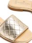 ANDANINES metallic-finish quilted leather sandals Gold - Thumbnail 4