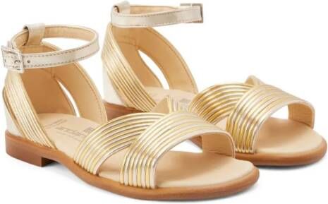 ANDANINES metallic leather sandals Gold