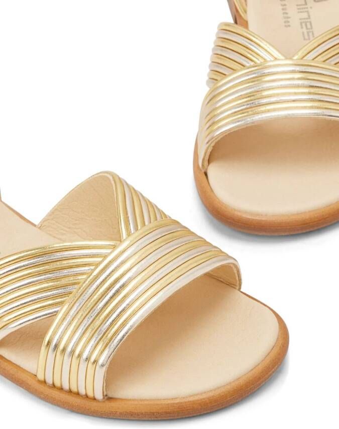 ANDANINES metallic leather sandals Gold