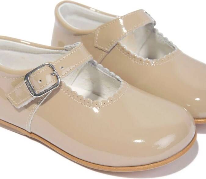 ANDANINES patent-leather ballerina shoes Brown