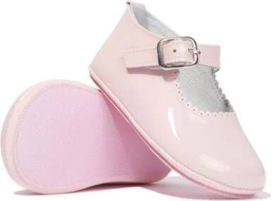 ANDANINES scalloped leather ballerina shoes Pink