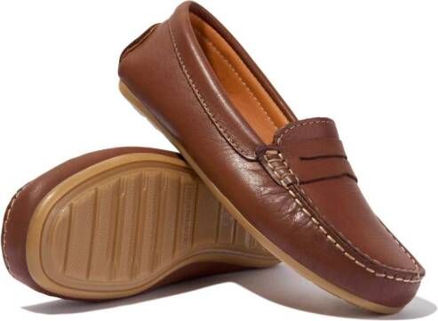 ANDANINES square-toe leather loafers Brown