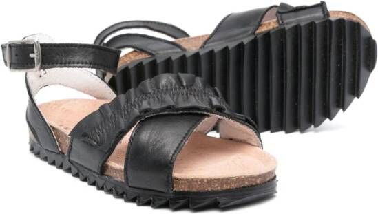 Andorine open-toe leather sandals Black