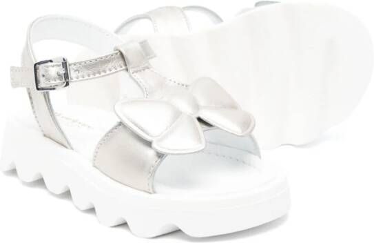 Andrea Montelpare bow-detail leather sandals Grey