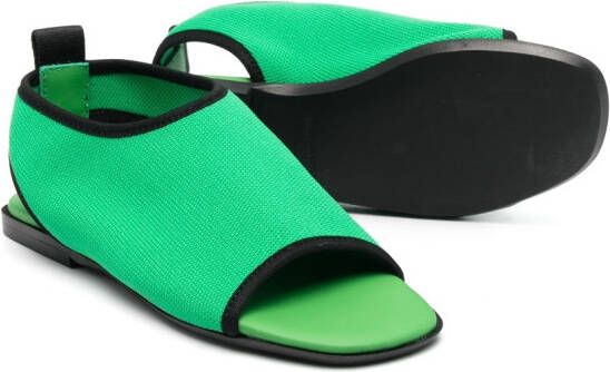 Andrea Montelpare contrasting-trim open-toe sandals Green
