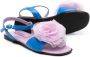 Andrea Montelpare floral-appliqué leather sandals Purple - Thumbnail 2