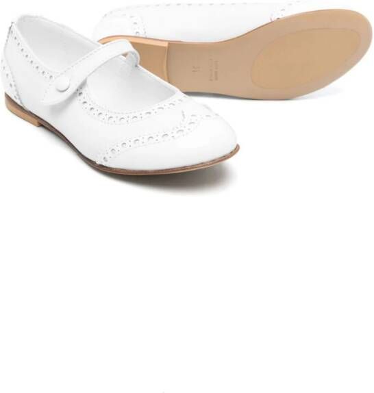 Andrea Montelpare Ghillies-brogue trim ballerina shoes White
