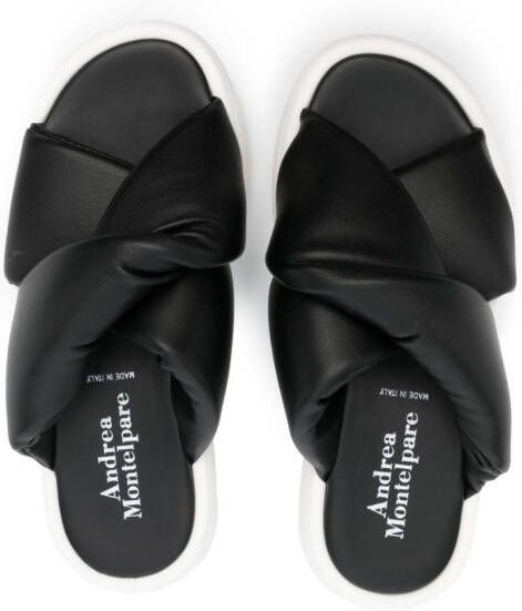 Andrea Montelpare padded-design leather sandals Black