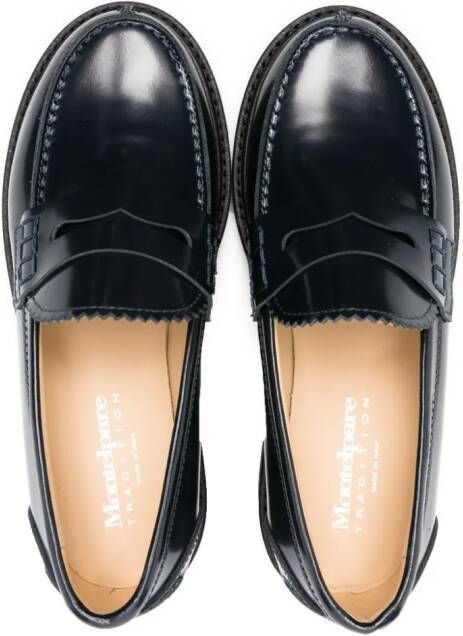 Andrea Montelpare penny-slot leather loafers Blue