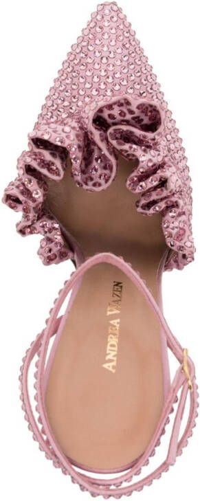 Andrea Wazen 110mm crystal-embellished pumps Pink