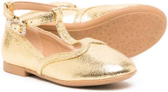 Angel's Face Ashley faux-leather ballerina shoes Gold