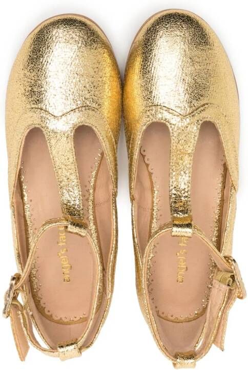 Angel's Face Ashley faux-leather ballerina shoes Gold