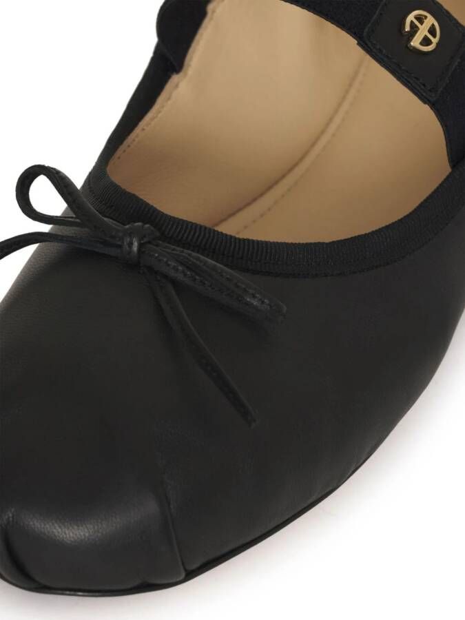 ANINE BING Jolie leather ballerina shoes Black