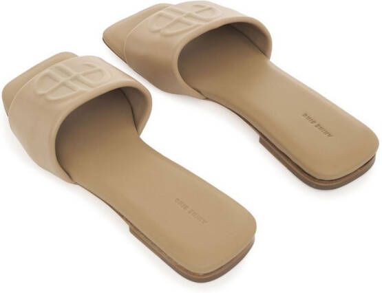 ANINE BING Ria open-toe leather slides Neutrals