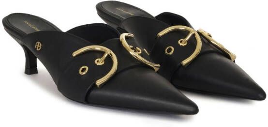 ANINE BING Zoe 50mm buckle-detail mules Black