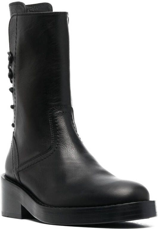 Ann Demeulemeester 50mm leather low-block boots Black