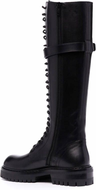 Ann Demeulemeester buckle-fastening leather combat boots Black