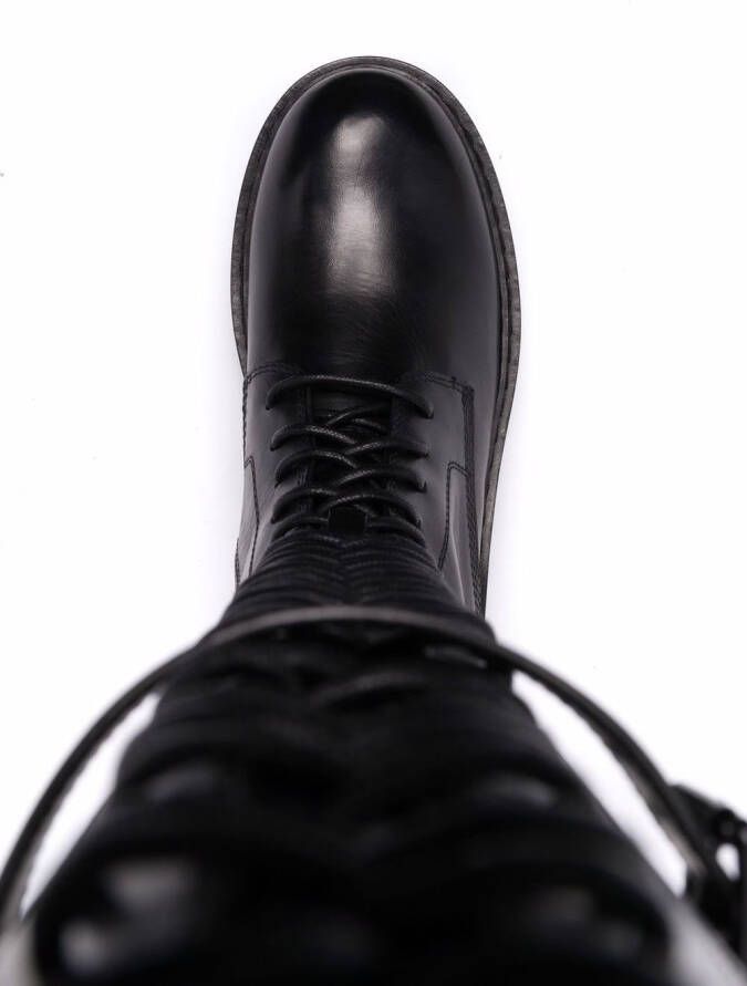 Ann Demeulemeester buckle-fastening leather combat boots Black