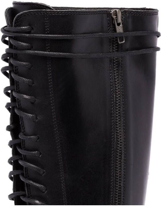 Ann Demeulemeester lace-up knee-high boots Black