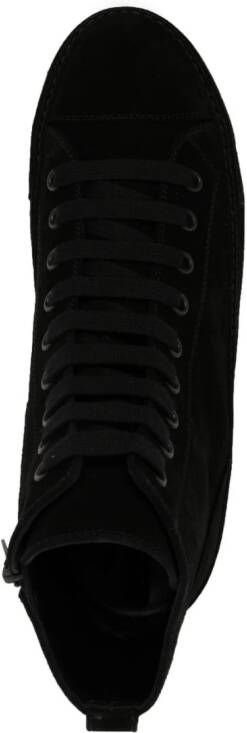 Ann Demeulemeester Raven panelled suede sneakers Black