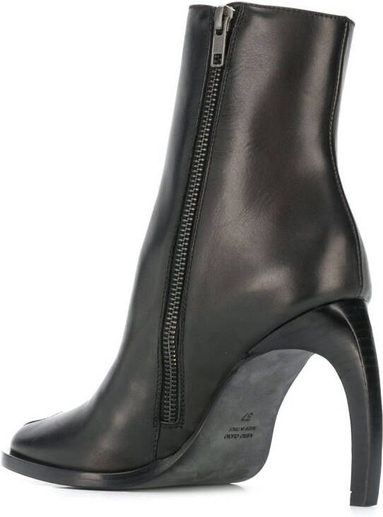 Ann Demeulemeester round-toe zipped ankle boots Black
