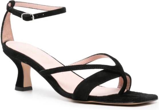 Anna F. 70mm suede sandals Black