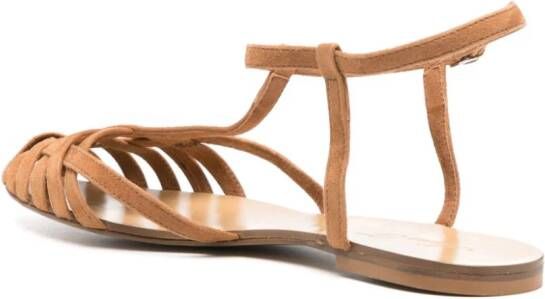 Anna F. caged suede sandals Brown