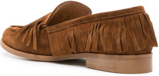Anna F. fringed suede loafers Brown
